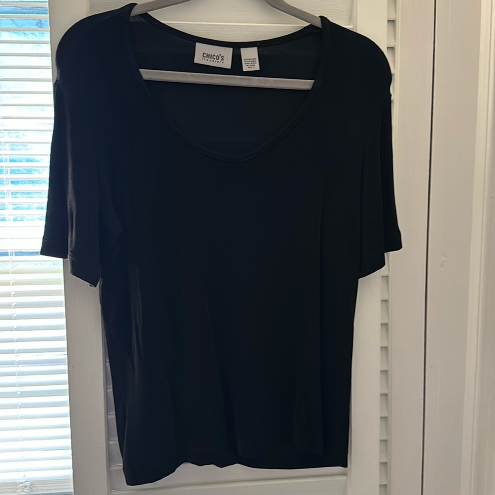 Black v-neck top